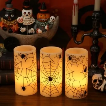 Halloween LED Flickering Candles - 3 Pcs