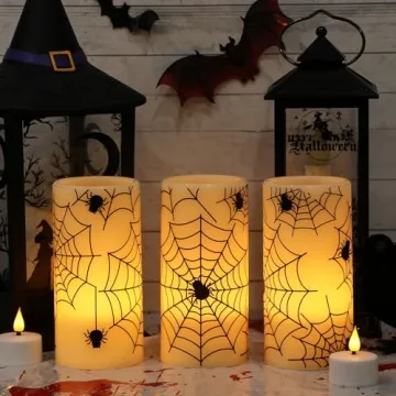 Halloween LED Flickering Candles - 3 Pcs
