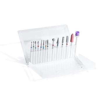 ERUIKA 14pcs Nail Drill Bits Set, Professional Rotary Burrs Diamond Cuticle Remover Bits Kit, 3/32" Electric Manicure Nail File Bit for Acrylic Gel Nails Cuticle Manicure