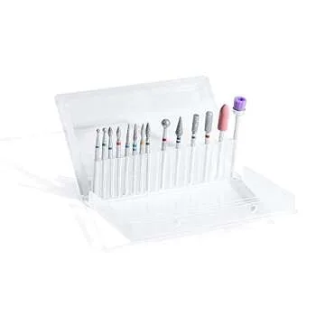 ERUIKA 14pcs Nail Drill Bits Set, Professional Rotary Burrs Diamond Cuticle Remover Bits Kit, 3/32" Electric Manicure Nail File Bit for Acrylic Gel Nails Cuticle Manicure