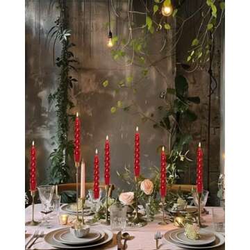 LPUSA Orange Spiral Taper Candles Conical Stick Candles Wax Unscented Dinner Candle Dripless for Home Decor, Relaxation All Occasions,7.6 inch,Set of 4(Orange)