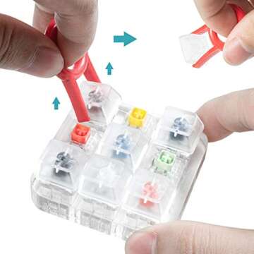 Griarrac Kailh Box Switch Tester Mechanical Keyboards Retooled Sampler 9-Key Switch Testing Tool, with Keycap Puller and 18 O Rings, Navy Jade White Red Black Brown Yellow Blue Orange Switches