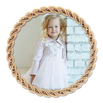 Lawrence Frames Rope Design Metal Frame, 4x4 Round, Gold