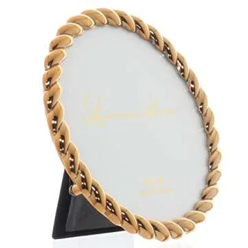 Lawrence Frames Rope Design Metal Frame, 4x4 Round, Gold