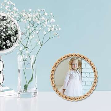 Lawrence Frames Rope Design Metal Frame, 4x4 Round, Gold