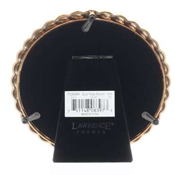 Lawrence Frames Rope Design Metal Frame, 4x4 Round, Gold