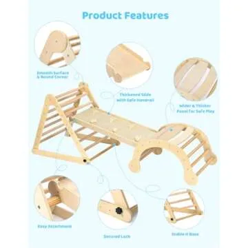 YOLEO Large Pikler Triangle Set for Indoor Kids' Fun