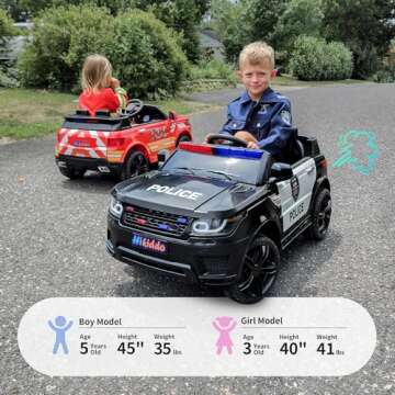 Hikiddo 24V Electric Police Car Ride-On for Kids