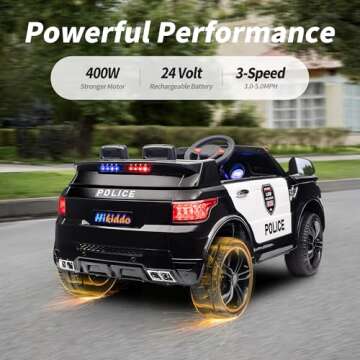 Hikiddo 24V Electric Police Car Ride-On for Kids