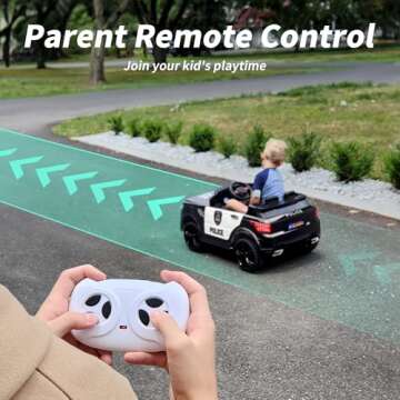 Hikiddo 24V Electric Police Car Ride-On for Kids