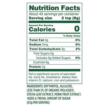 Whole Earth Allulose Baking Blend Brown Sugar Substitute, 12 Ounce Bag