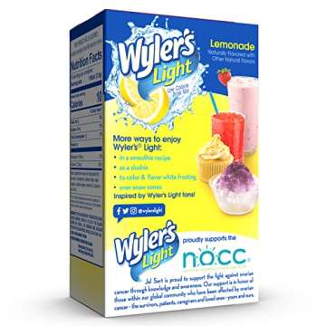 Wyler's Light Singles To Go Powder Packets, Water Drink Mix, Lemonade, 16 Count, 6 Boxes (96 Single Servings)