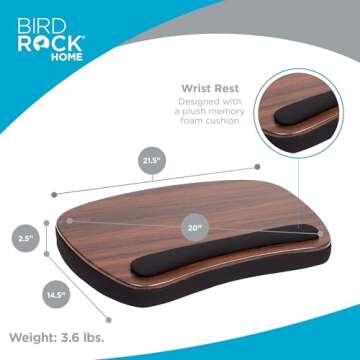 Oversized Lap Desk for Laptops with Memory Foam Cushion | Portable Laptop Tray | Fits Laptops Up to ...