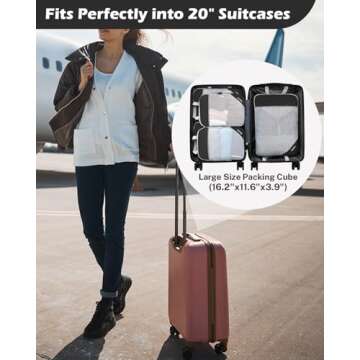 Compression Packing Cubes, Gonex Extensible Storage Mesh Bags Organizers