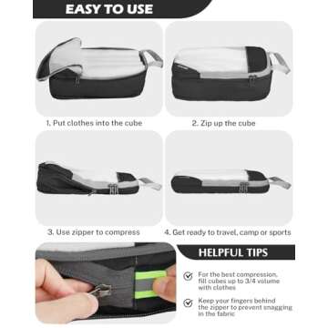 Compression Packing Cubes, Gonex Extensible Storage Mesh Bags Organizers