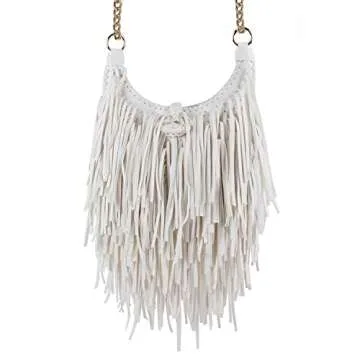 LUI SUI Women's Fringed Faux Suede Crossbody Bag