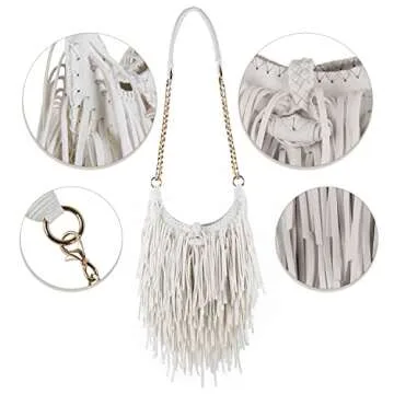 LUI SUI Women's Fringed Faux Suede Crossbody Bag