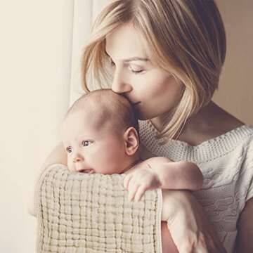 Looxii Muslin Burp Cloths 100% Cotton Muslin Cloths 12 Pack Large 20''x10'' Extra Soft and Absorbent Baby Burping Cloth for Boys and Girls (Apricot)