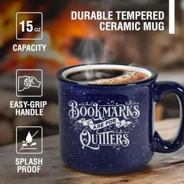 Bad Bananas Librarian Gifts Mug Bookmarks Are For Quitters 15 oz Coffee/Tea Mug Gift for Book Lovers Women