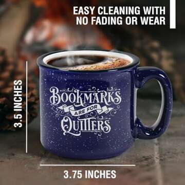 Bad Bananas Librarian Gifts Mug Bookmarks Are For Quitters 15 oz Coffee/Tea Mug Gift for Book Lovers Women