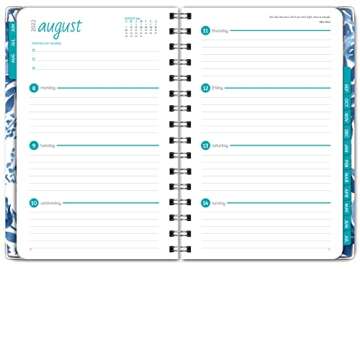 Global Printed Products Designer Agenda for 2022-2023 Academic Calendar Year - 5.5x8 in Hardcover - College Students and Teachers Daily, Weekly, Monthly Planners - Includes Bookmark - Blue Bloom