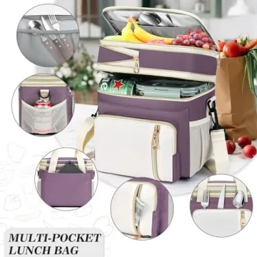 BAGNN Large Insulated Lunch Cooler Bag for Work & Beach