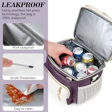 BAGNN Large Insulated Lunch Cooler Bag for Work & Beach