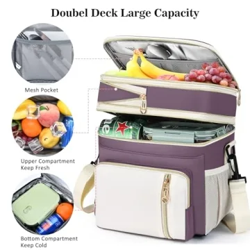 BAGNN Large Insulated Lunch Cooler Bag for Work & Beach
