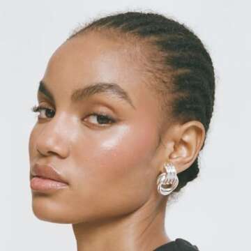 AOLIMI Chunky Silver Knot Earrings for Effortless Style