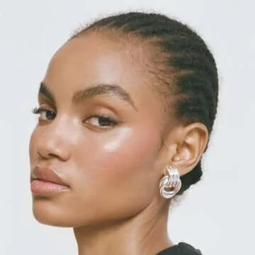 AOLIMI Chunky Silver Knot Earrings for Effortless Style