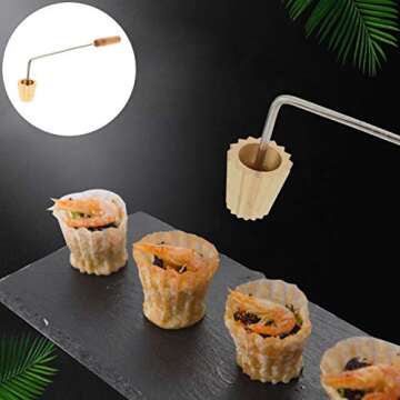 DOITOOL Cookie Cutters Cake Stencil Egg Tart Baking Baking Malaysia Baking Mould Deep Fry Basket DIY Deep Fried Snack Golden Cup Baking Tool Pastry Cake Fried Tools Egg Tart Cake Stencils