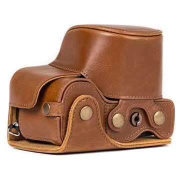 MegaGear Sony Alpha A6500 (16-50 mm) Ever Ready Leather Camera Case and Strap, with Battery Access - Light Brown - MG1232