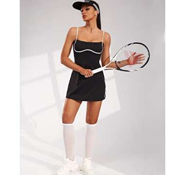 Move With You Womens Workout Tennis Dress with Built-in Support