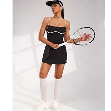 Move With You Womens Workout Tennis Dress with Built-in Support