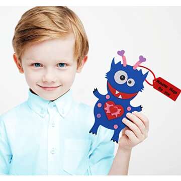 4E's Novelty Valentine's Monster Craft Kit - Fun DIY for Kids