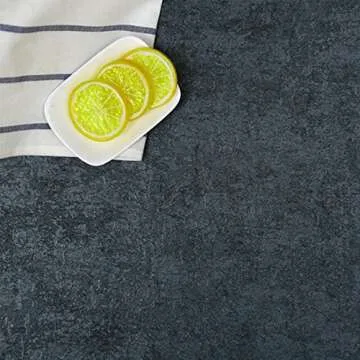 Food Photography Backdrops, Mekingstudio 20x20Inch(50x50cm)Photo Video Studio PVC-coated Cracked Texture Background Paper for Photo Props - Blue Black