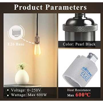 DiCUNO Vintage E26 Socket for Industrial Lighting Projects