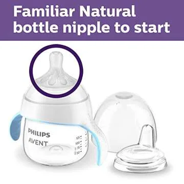 Philips AVENT Natural Trainer Sippy Cup with Natural Response Nipple and Soft Spout, 5oz, 1pk, SCF263/01