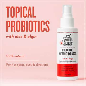 SKOUT'S HONOR Probiotic Hot Spot Hydrogel - Natural Hot Spot Treatment, Soothes and Heals Wounds, Burns, and Irritated Skin, Safe for All Skin Types, 4oz
