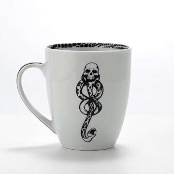 Harry Potter Voldemort Death Eater Dark Mark Porcelain 16 Piece Dinner Set, Includes Plates, Cups, and Bowls