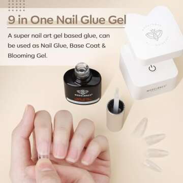Modelones 9-in-One Gel Nail Glue for Acrylic Tips and Art