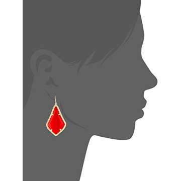 Kendra Scott Gold and Bright Red Alex Drop Earrings