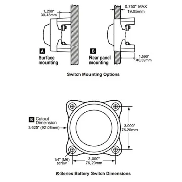 Blue Sea Systems 9003E e-Series Battery Switch Red