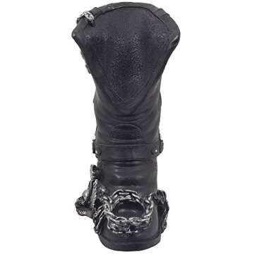 Home 'n Gifts Decorative Motorcycle Biker Boot Wine Bottle Holder with Skull & Eagle Wings