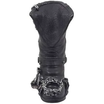 Home 'n Gifts Decorative Motorcycle Biker Boot Wine Bottle Holder with Skull & Eagle Wings