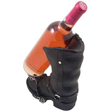 Biker Boot Wine Bottle Holder for Home Bar Decor