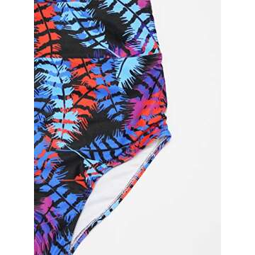 Upopby Women's Sexy Halter Push Up Bikini Set Padded Triangle High Waisted Two Pieces Swimsuits Swimwear Printed Feather Black L