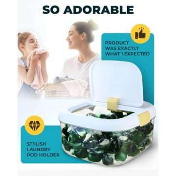 Skywin Laundry Pods Container for Laundry Room Organization, Dishwasher Pods Container (White)