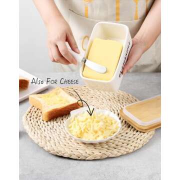 ButterMelt Butter Dish with Lid, Ceramic Container for Butter