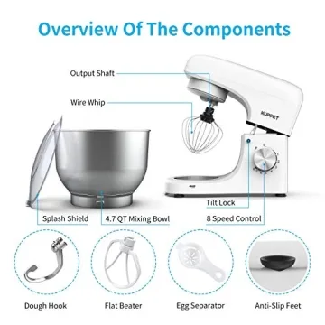 KUPPET Stand Mixer - 8-Speed Electric Food Mixer